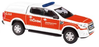 Busch 52840 - H0 - Ford Ranger mit Hardtop Werkfeuerwehr Röhm